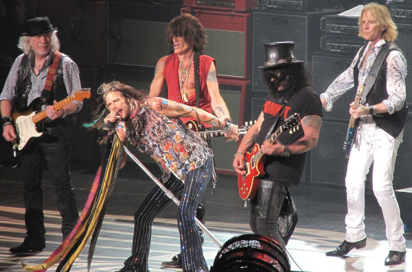 Le groupe Aerosmith en juillet 2014