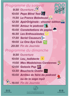 Programme des podcasts sur la scène des Ateliers